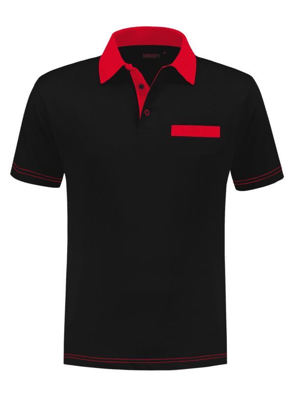 Indushirt-PS-200-Polo-shirt-black_red_front.png